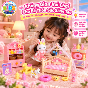Alternative view of Bộ Đồ Chơi Phòng Ngủ Thỏ Mini Cho Bé 3+ – Nhà Búp Bê